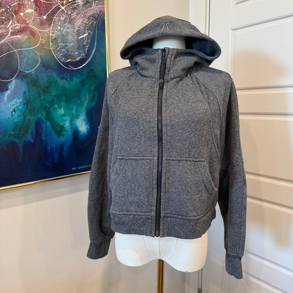 Lululemon Scuba Oversized Full Zip Heathered Speckled Black Size XS/S EUC